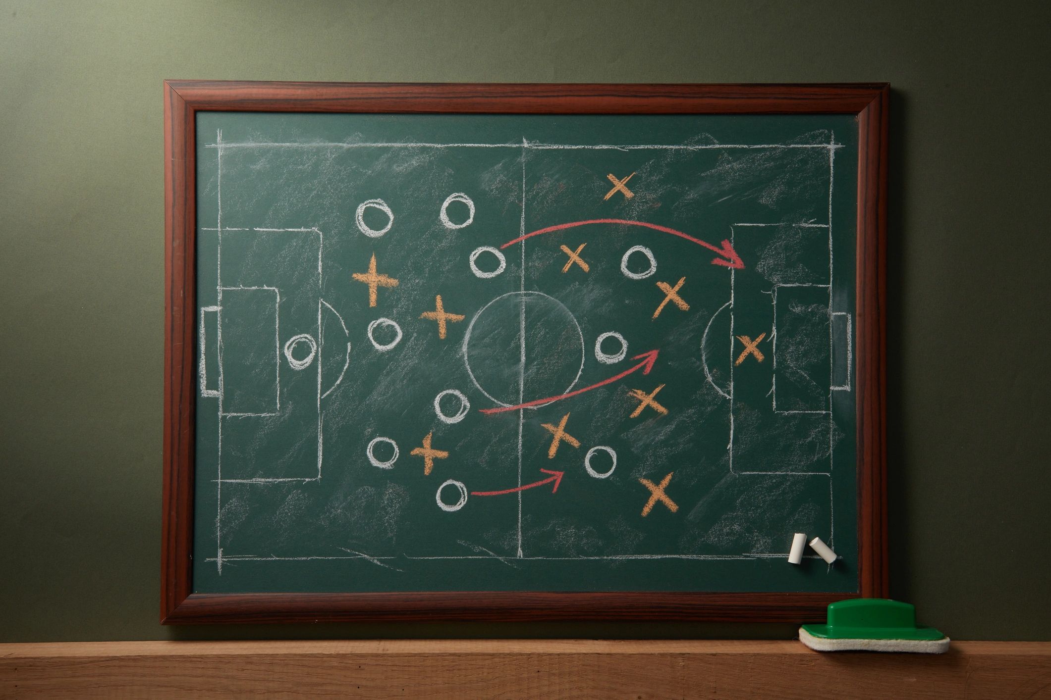 Quadro tático de futebol com estratégia de jogo