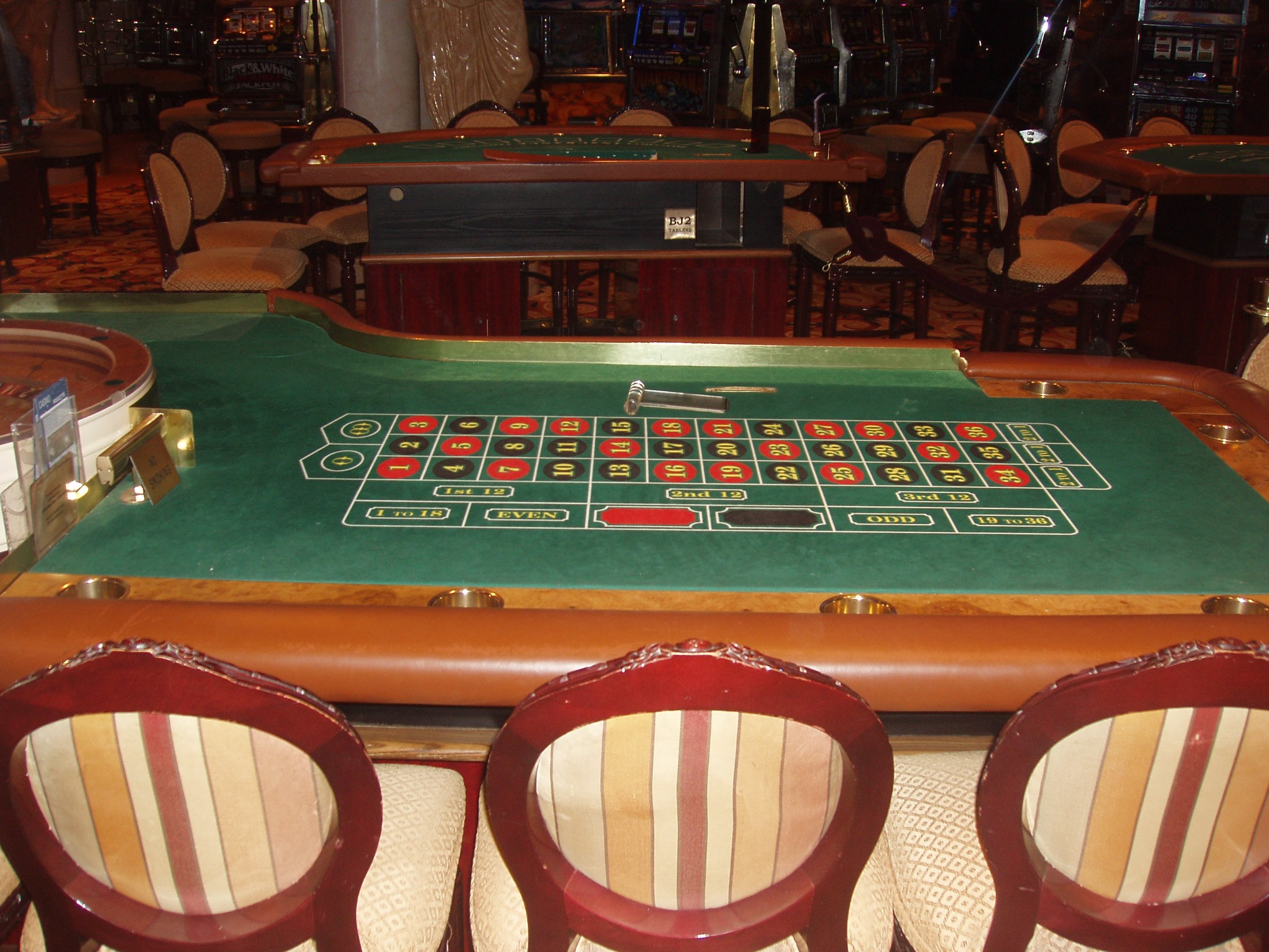 Mesa de roleta num casino