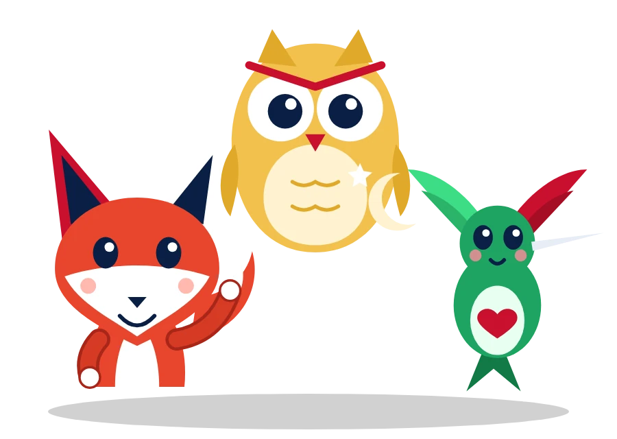 Vel, Mox e Ia, as mascotes da Velmoxia